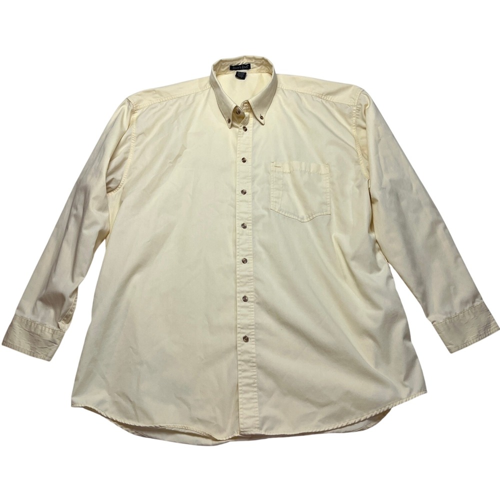 River's End Button Down‎ Mens XXL Butter Yellow Long Sleeve Shirt Casual Solid